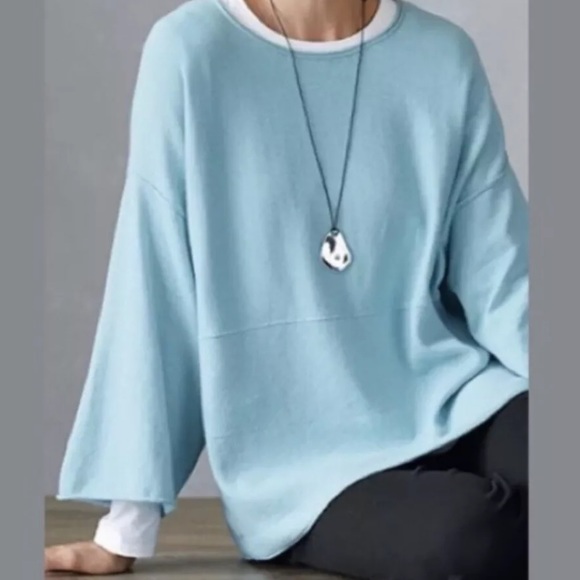 Pure Jill Sea Mist Cotton Cashmere Sweater Sz XS - Picture 2 of 9